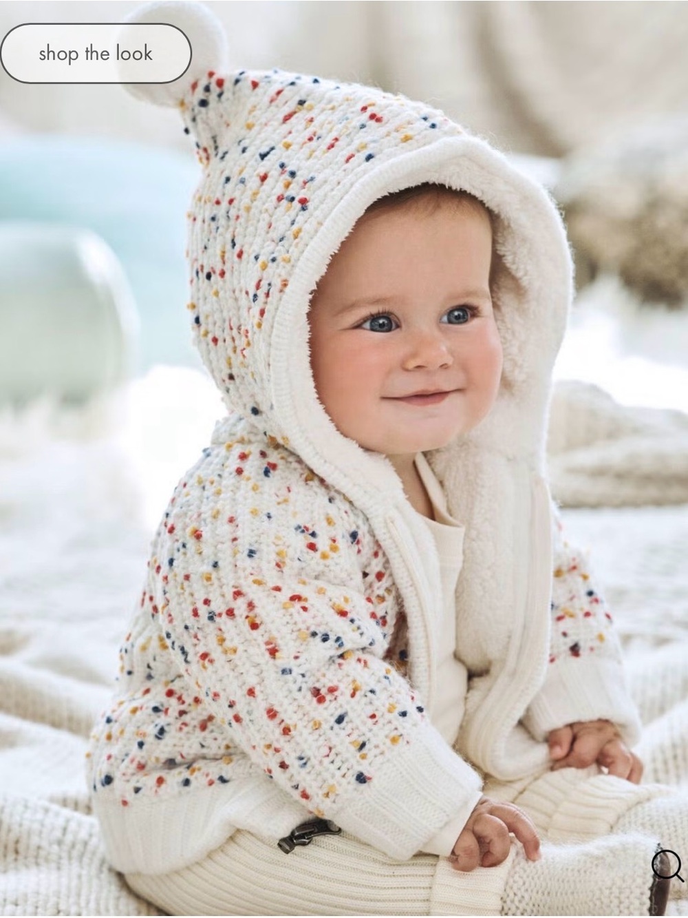 NWOT Hanna Andersson Multicolor Speckled Knit Jacket, 0-3 months